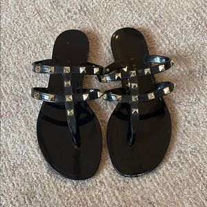 Stylish Black Studded Women's Sandals
